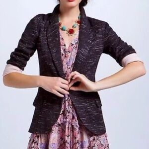 Anthropologie Cartonnier Blazer Size XS
Knit Fabric sweater gray black